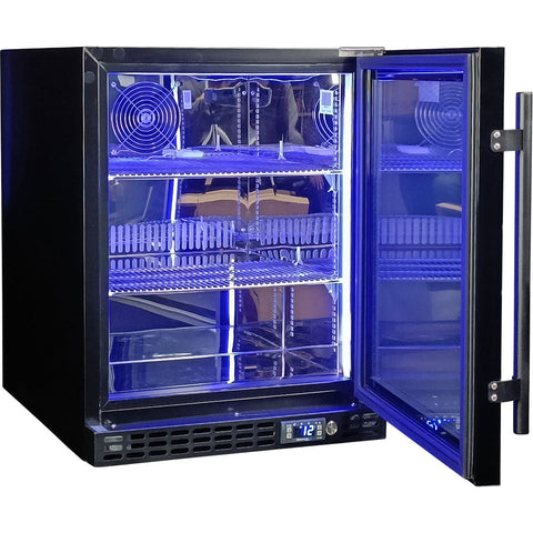 Schmick Quiet Running Front Venting Under Bench Heated Glass Door Bar Fridge - Model SK86R-B-HD