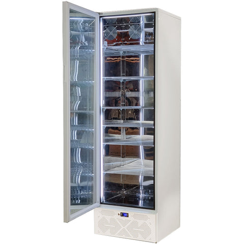 Schmick Classy White Upright Heated Glass 1 Door Bar Fridge - Model SK422L-W-HD