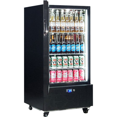 Schmick Short Upright Heated Glass 1 Door Bar Fridge - Model SK220L-B-HD