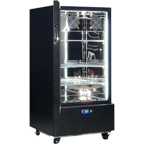 Schmick Short Upright Heated Glass 1 Door Bar Fridge - Model SK220L-B-HD
