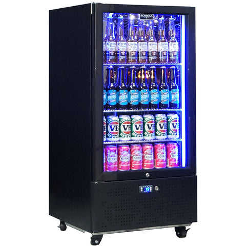 Schmick Short Upright Heated Glass 1 Door Bar Fridge - Model SK220L-B-HD