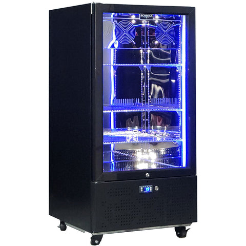 Schmick Short Upright Heated Glass 1 Door Bar Fridge - Model SK220L-B-HD