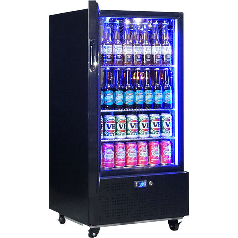Schmick Short Upright Heated Glass 1 Door Bar Fridge - Model SK220L-B-HD