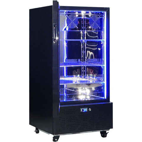 Schmick Short Upright Heated Glass 1 Door Bar Fridge - Model SK220L-B-HD