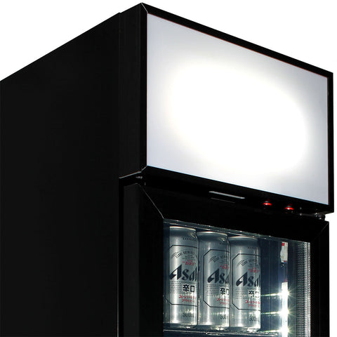 A Schmick Skinny Upright Glass Door Bar Fridge Triple Glazed LOW E Glass, Lock And LED Light Box - Model SS-P160FA