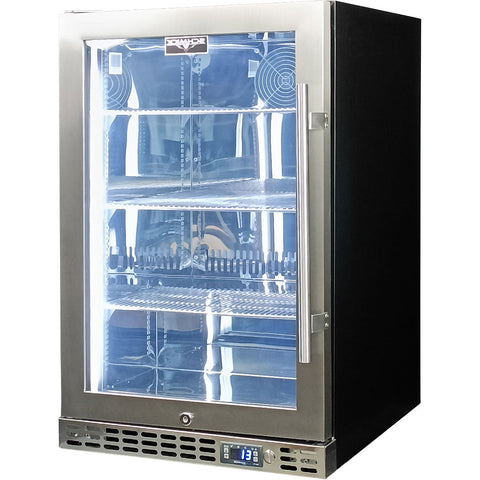 Schmick Quiet Running Front Venting Under Bench Glass Door Bar Fridge - Model SK116L-SS