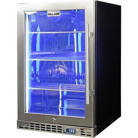 Schmick Quiet Running Front Venting Under Bench Glass Door Bar Fridge - Model SK116L-SS
