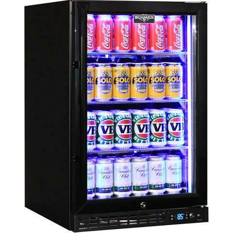 Schmick Quiet Running Front Venting Under Bench Heated Glass Door Bar Fridge - Model SK116R-B-HD