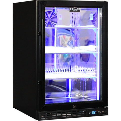 Schmick Quiet Running Front Venting Under Bench Heated Glass Door Bar Fridge - Model SK116R-B-HD