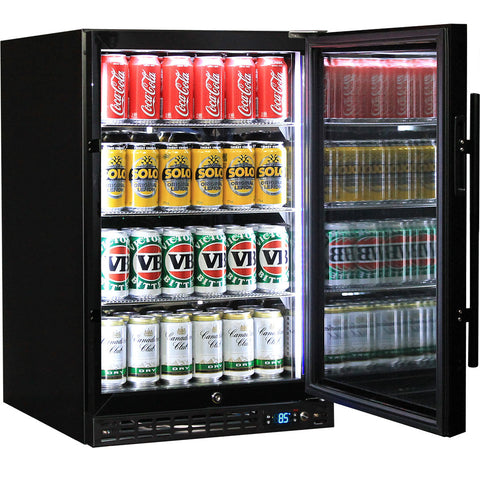 Schmick Quiet Running Front Venting Under Bench Heated Glass Door Bar Fridge - Model SK116R-B-HD