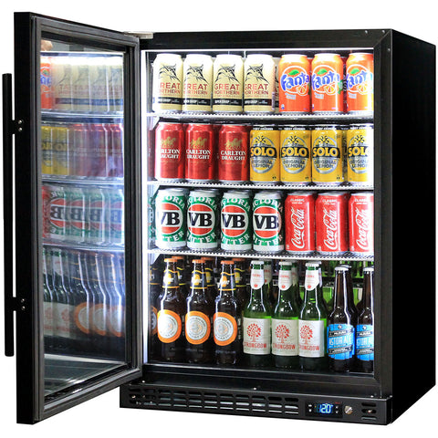 Schmick Quiet Running Front Venting Under Bench Heated Glass Door Bar Fridge - Model SK156L-B-HD