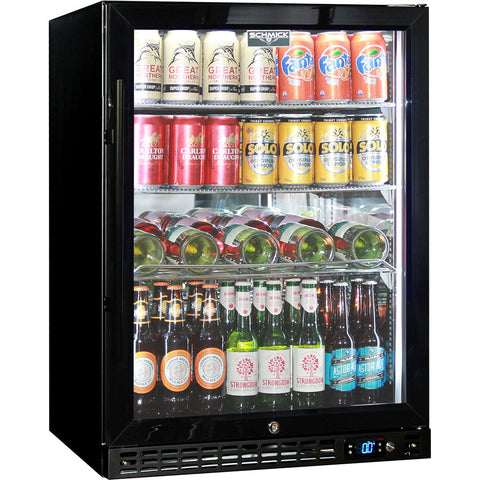 Schmick Quiet Running Front Venting Under Bench Heated Glass Door Bar Fridge - Model SK156R-B-HD