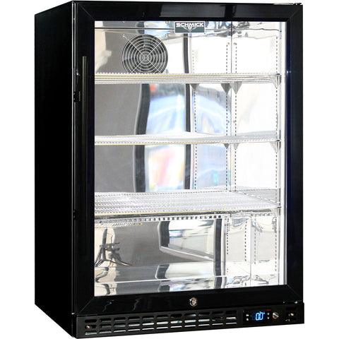 Schmick Quiet Running Front Venting Under Bench Heated Glass Door Bar Fridge - Model SK156R-B-HD