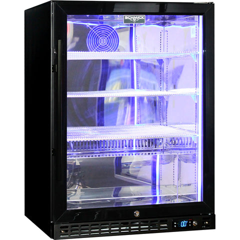 Schmick Quiet Running Front Venting Under Bench Heated Glass Door Bar Fridge - Model SK156R-B-HD