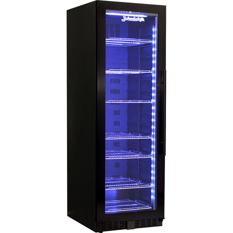 Schmick Black Upright Glass Door Drinks Refrigerator - Model BD425B-B Left Hinged