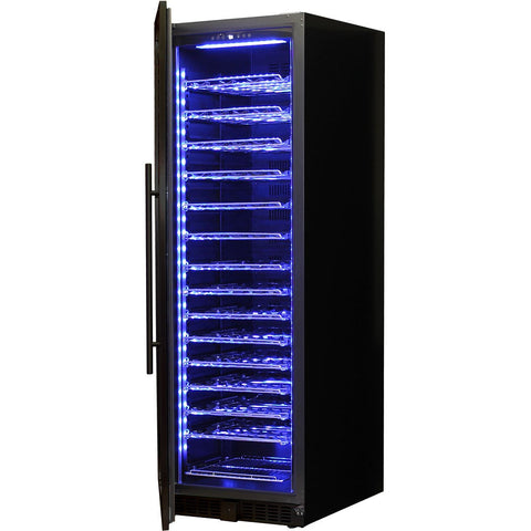 Schmick Upright Black Glass Door Wine Refrigerator - Model BD425LW-B