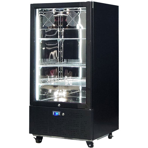 Schmick Short Upright Heated Glass 1 Door Bar Fridge - Model SK220R-B-HD