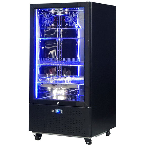 Schmick Short Upright Heated Glass 1 Door Bar Fridge - Model SK220R-B-HD