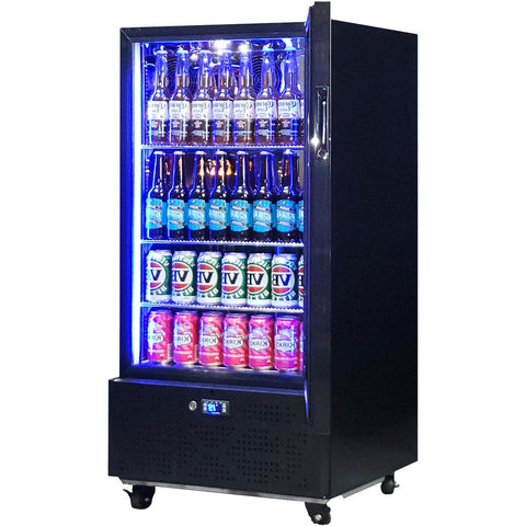Schmick Short Upright Heated Glass 1 Door Bar Fridge - Model SK220R-B-HD