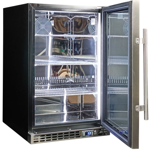 Schmick Quiet Running Front Venting Under Bench Heated Glass Door Bar Fridge Model SK116R-HD