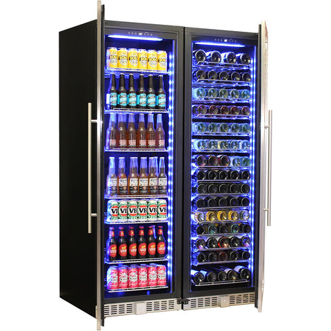 Schmick Matching Upright Glass Door Beer And Wine Refrigerator Combination - Model BD425B-Combo
