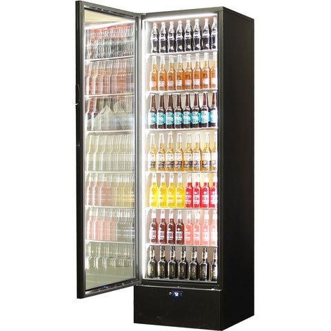 Schmick Classy Upright Heated Glass 1 Door Bar Fridge - Model SK422L-B-HD