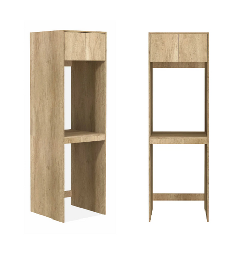 Byron Natural Oak Laundry Cabinet with Stone Top Set 1305x600x2100mm (Style C)