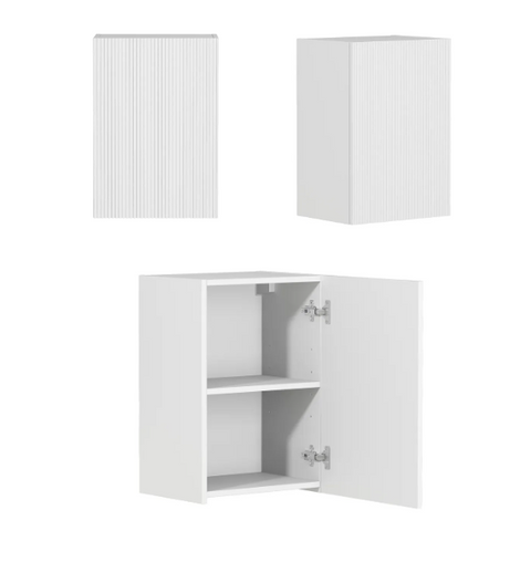 BURLEIGH White Laundry Cabinet with Stone Top Set 1715x600x2100mm (Style B)