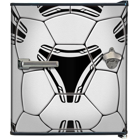Funky Soccer Ball Football Design Mini Bar Fridge With Handle And Opener - Add Your Name - Model BC46B-SOCCER