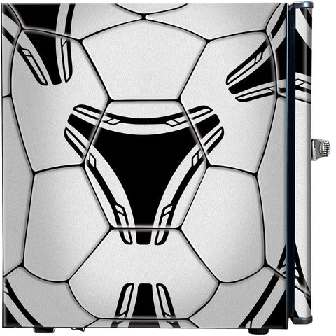 Funky Soccer Ball Football Design Mini Bar Fridge With Handle And Opener - Add Your Name - Model BC46B-SOCCER