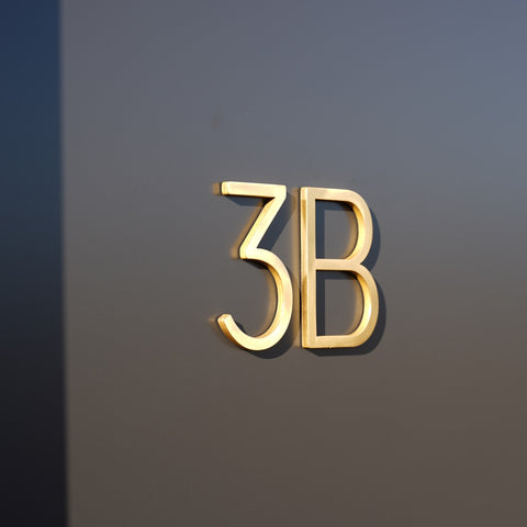 Smooth Solid Brass Floating Numbers | Gold 10cm - 20cm