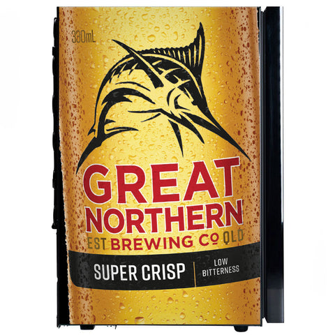 Great Northern Super Crisp Branded Glass Door Bar Fridge With Cool Frosted Door Logo - Model SC70-B-GNBC-CRISP