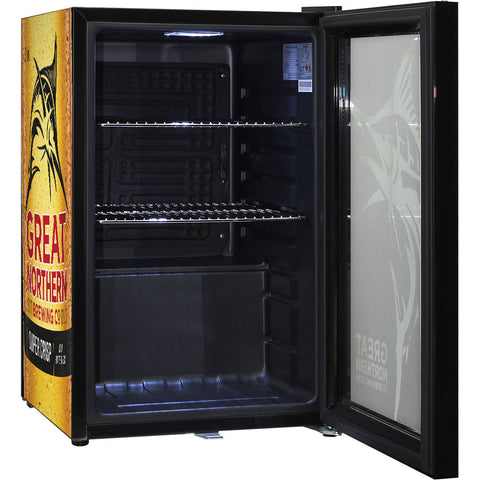 Great Northern Super Crisp Branded Glass Door Bar Fridge With Cool Frosted Door Logo - Model SC70-B-GNBC-CRISP