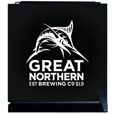 Great Northern Super Crisp Branded Glass Door Bar Fridge With Cool Frosted Door Logo - Model SC70-B-GNBC-CRISP