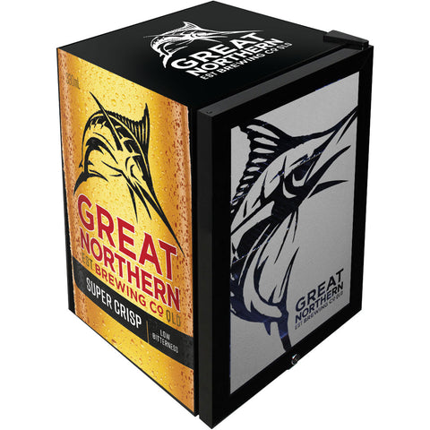 Great Northern Super Crisp Branded Glass Door Bar Fridge With Cool Frosted Door Logo - Model SC70-B-GNBC-CRISP