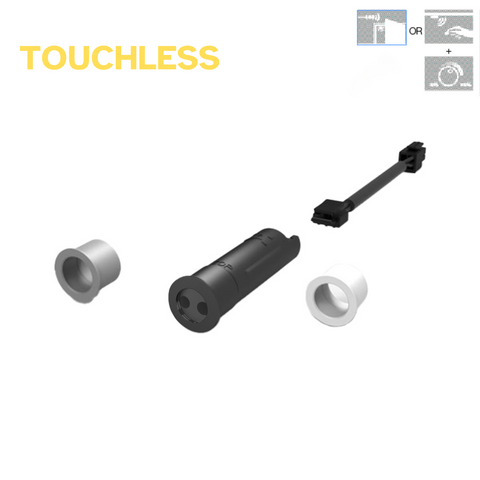 Häfele Loox Sensor switch, 1 switch with 2 functions Features: Door sensor switch or sensor switch, modular â€?touchless, soft on/off switching Material: Plastic Finish/colour: Black (includes modular front cover white, black grey) Degree of Protection: I