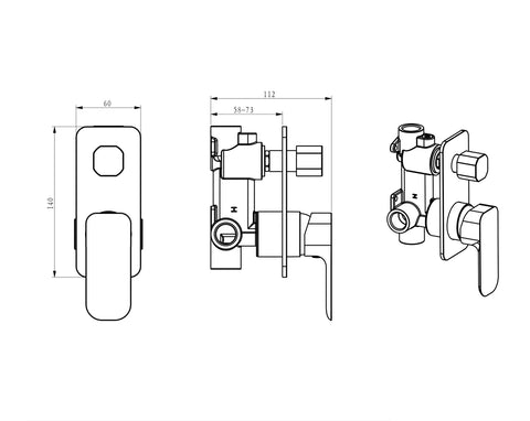 Oskar Shower Mixer With Diverter