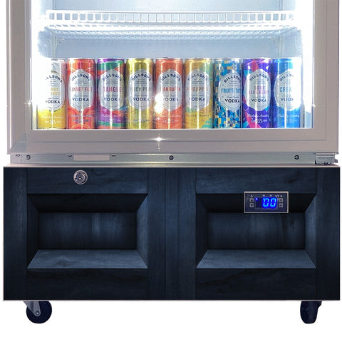 Police Box Branded Design - Upright Quiet Running Glass Door Bar Fridge - Model SC372W-PB