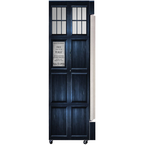 Police Box Branded Design - Upright Quiet Running Glass Door Bar Fridge - Model SC372W-PB