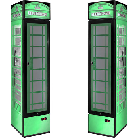 Pastel multi-coloured options Skinny Upright Bar Fridge With Telephone Box Design - Model SS-P160FA-TB-V2