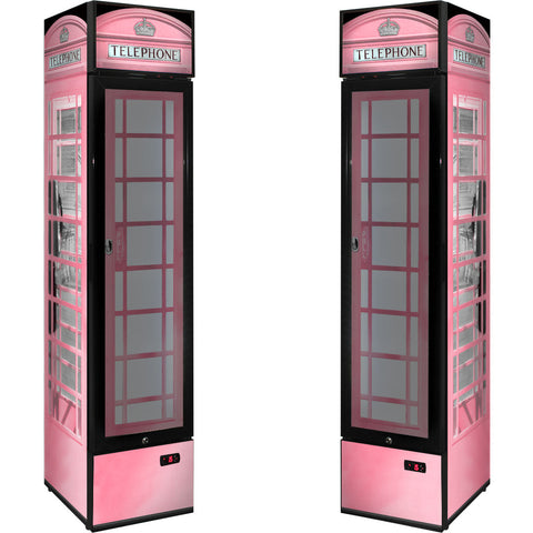 Pastel multi-coloured options Skinny Upright Bar Fridge With Telephone Box Design - Model SS-P160FA-TB-V2