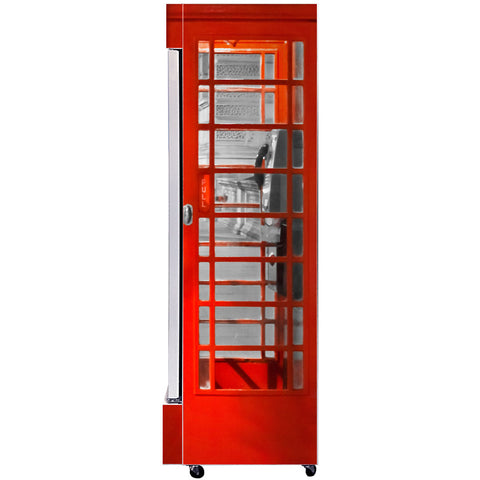 Telephone Box Branded Design - Upright Quiet Running Glass Door Bar Fridge - Model SC372W-TB