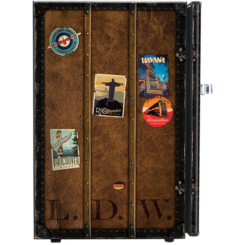 Funky Travel Case Design Retro Mini Bar Fridge 70 Litre Schmick Brand With Opener - Model BC70B-TRAVEL