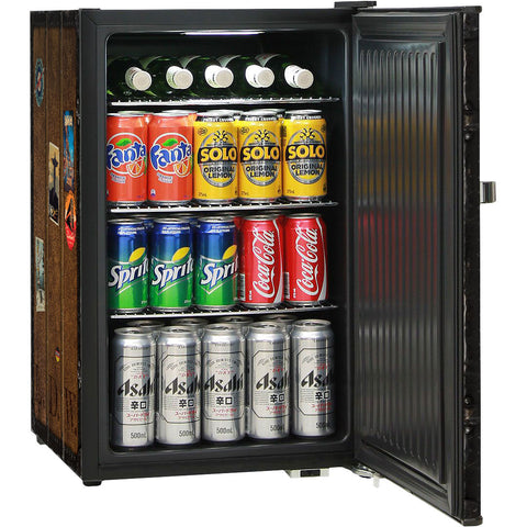 Funky Travel Case Design Retro Mini Bar Fridge 70 Litre Schmick Brand With Opener - Model BC70B-TRAVEL