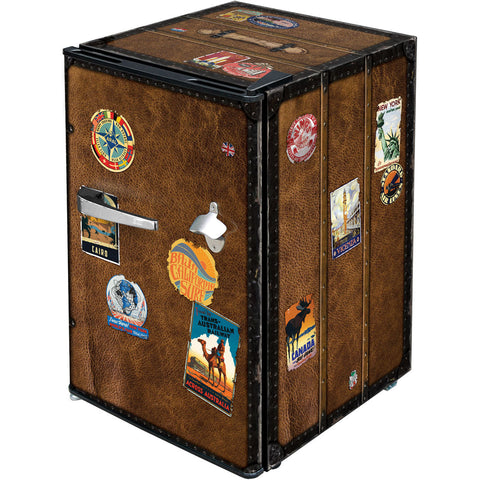 Funky Travel Case Design Retro Mini Bar Fridge 70 Litre Schmick Brand With Opener - Model BC70B-TRAVEL