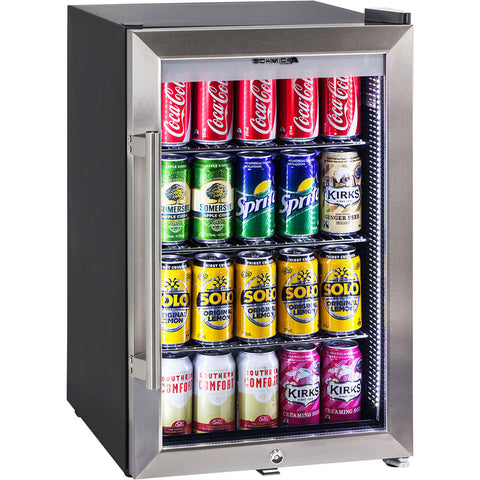 Ned Kelly Designed Glass Door Bar Fridge 70 Litre - Model SC70-SS-NED