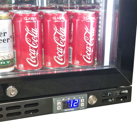 Schmick Quiet Running Front Venting Under Bench Heated Glass Door Bar Fridge - Model SK86R-B-HD