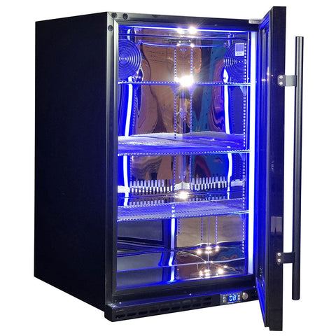 Schmick Black Quiet Front Venting Under Bench Heated Glass Door Bar Fridge - Model SK146R-B-HD