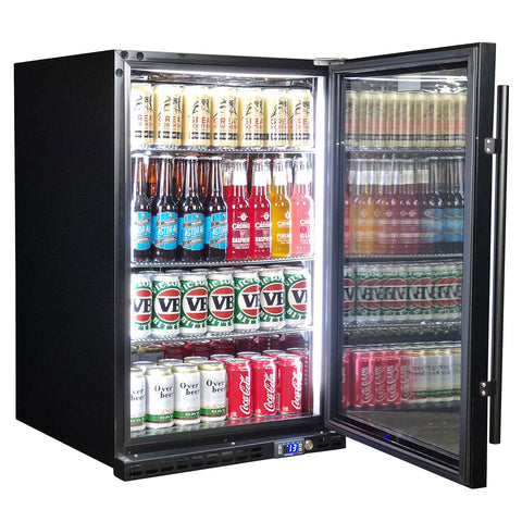 Schmick Black Quiet Front Venting Under Bench Heated Glass Door Bar Fridge - Model SK146R-B-HD