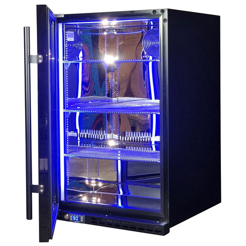Schmick Black Quiet Front Venting Under Bench Heated Glass Door Bar Fridge - Model SK146L-B-HD